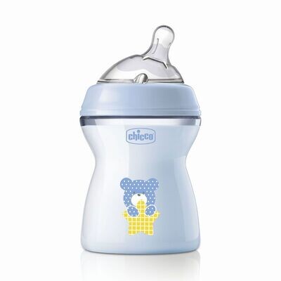 Chicco | Biberão NaturalFeeling Fluxo Médio  250ml 2M+ Azul