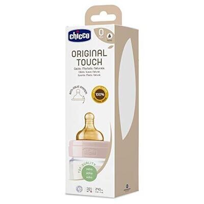 Chicco | Biberão Original Touch Vidro 0m+ 240ml Rosa