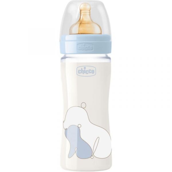 Chicco | Biberão Original Touch Vidro 0m+ 240ml Azul