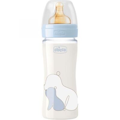 Chicco | Biberão Original Touch Vidro 0m+ 240ml Azul