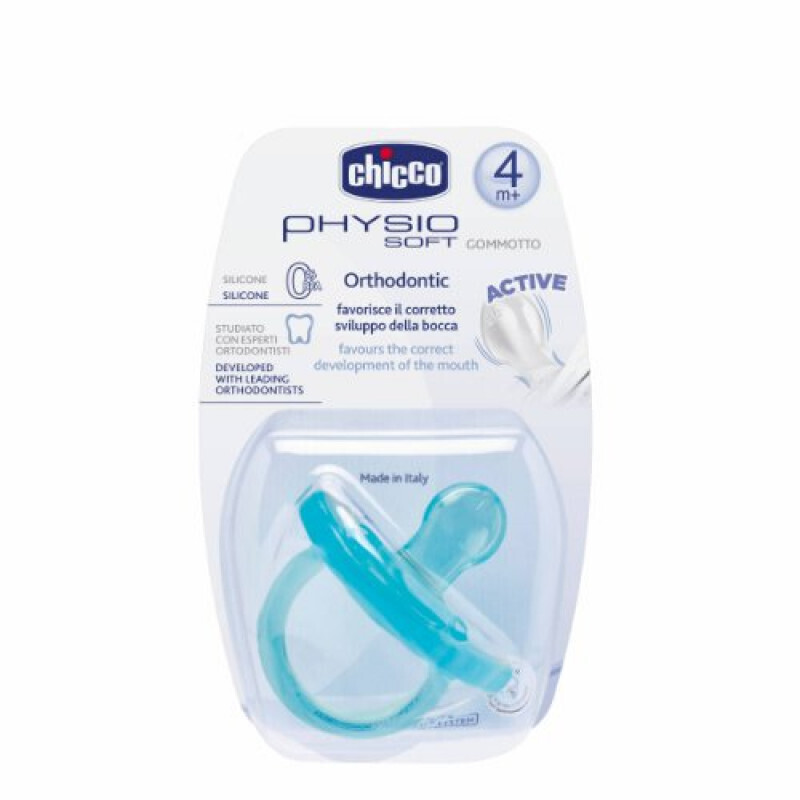 Chicco | Chupeta Physio Soft silicone 4+M Azul
