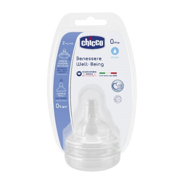 Chicco | Tetina Silicone Fisiológica Well Being 0M+ x2
