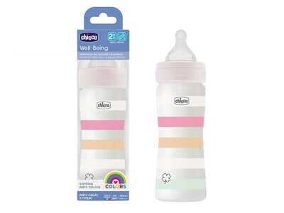 Chicco | Biberão Well Being Fluxo Médio Colors 250ml 2m+