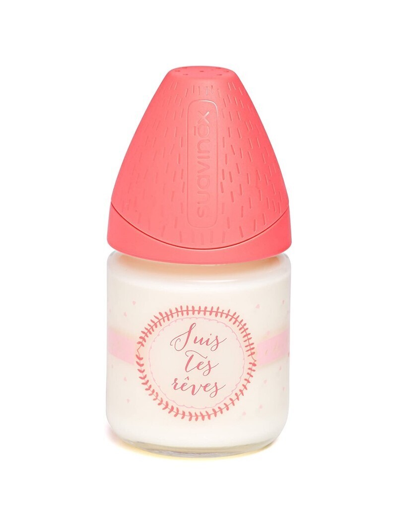 Suavinex | Biberão Anatómico de Vidro +0m 120ml 3p Rosa