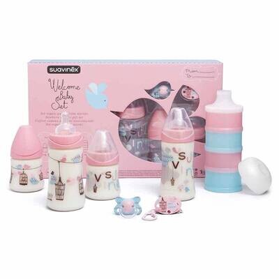 Suavinex | Conjunto de biberões de Boas-Vindas - Rosa