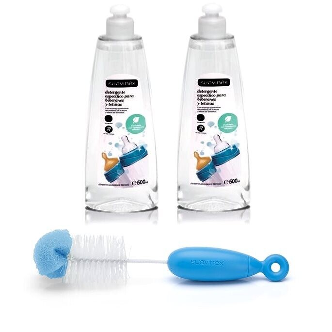 Suavinex | Conjunto Gel Desinfetante 500m lx2 + Escova de Limpeza Duo