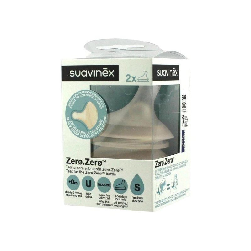Suavinex | Tetina Silicone Zero-Zero Fluxo-S +0m x2