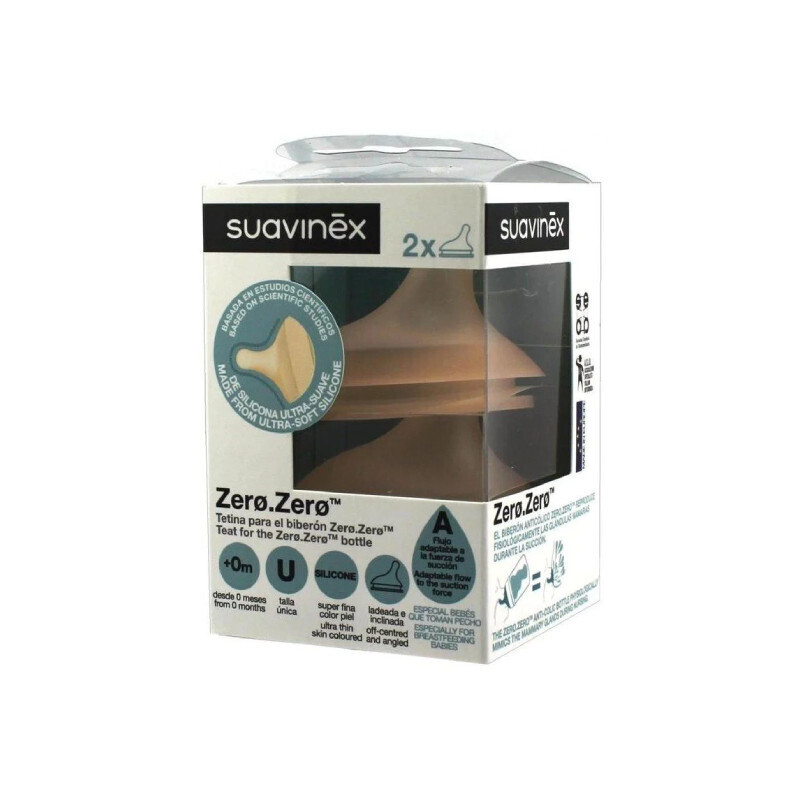 Suavinex | Tetina Silicone Zero-Zero Fluxo-A +0m x2