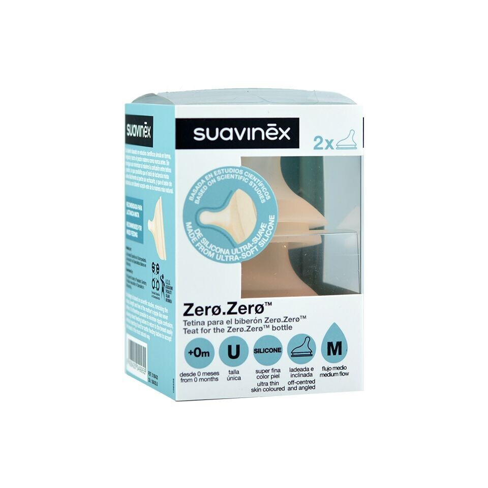 Suavinex | Tetina Silicone Zero-Zero Fluxo-M +0m x2