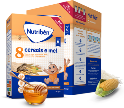 Nutriben | Papa Farinhas 8 Cereais Mel 600g