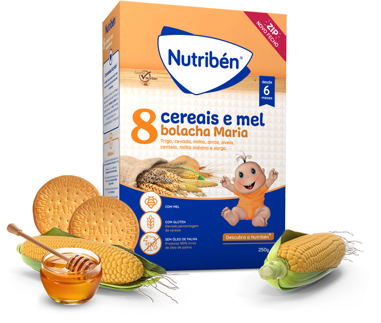 Nutriben | Papa 8 Cereais Mel Bolacha Maria 250g