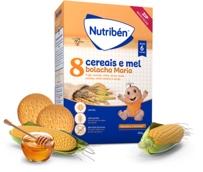 Nutriben | Papa 8 Cereais Mel Bolacha Maria 250g