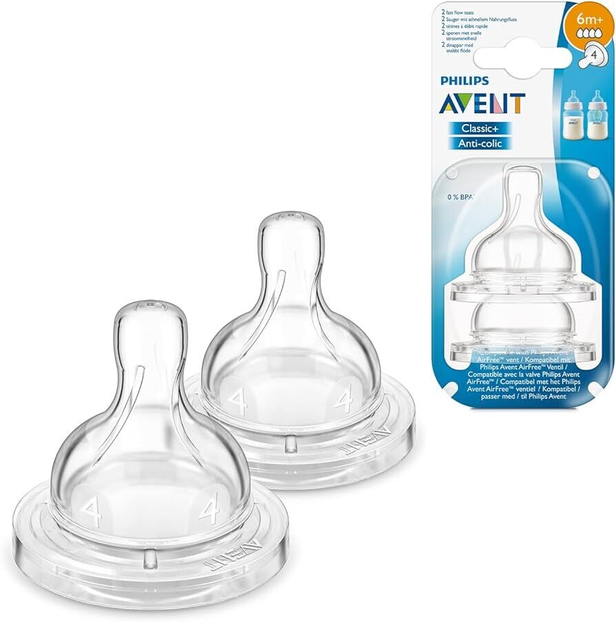 Avent | Tetina Fluxo Rapido, 4 Orificios 6M+