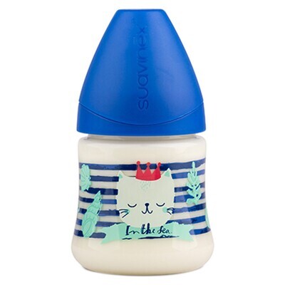 Suavinex | Biberão Tetina de Silicone Fluxo Lento 150ml Azul