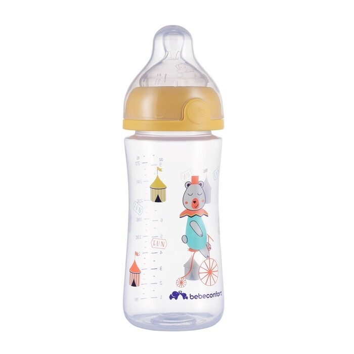 Bébé Confort | Biberon Emotion Funny Friends Amarelo Silicone T1 0-12M - 270ml