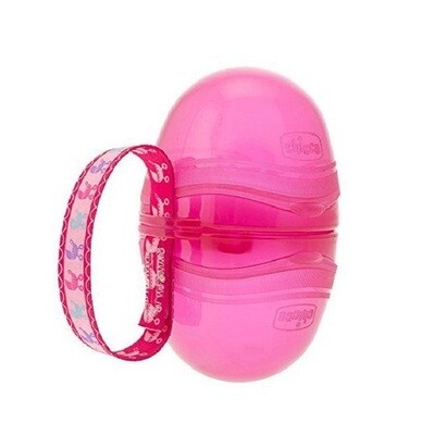 Porta-Chupetas Duplo Rosa da Chicco: praticidade e higiene para o dia a dia do seu bebê.