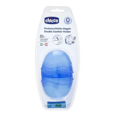 Porta-Chupetas Duplo Azul da Chicco: praticidade e higiene para o dia a dia do seu bebê.