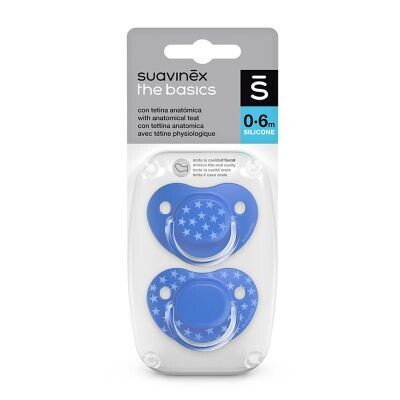 Suavinex | Chupeta Anat Silicone Basico 2UN  0-6M Cores/Dv