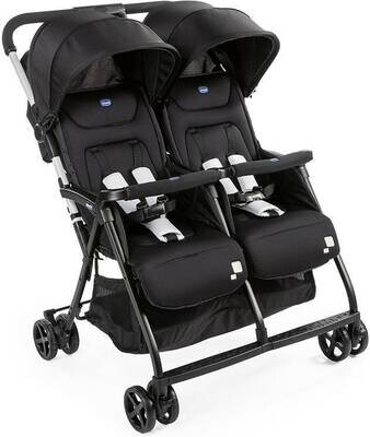 Chicco | Carrinho De Bebê Gémeos Ohlala Twin Ultraleve Preto