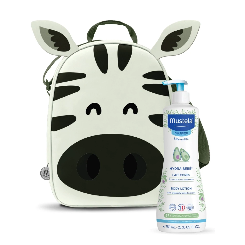 Mustela | Mochila Zebra Com Hydra Bébé Leite Corpo 750ml