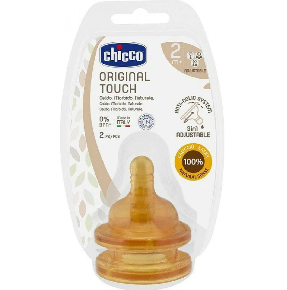 Chicco | Tetina Original Touch Látex 2-4m+ x2