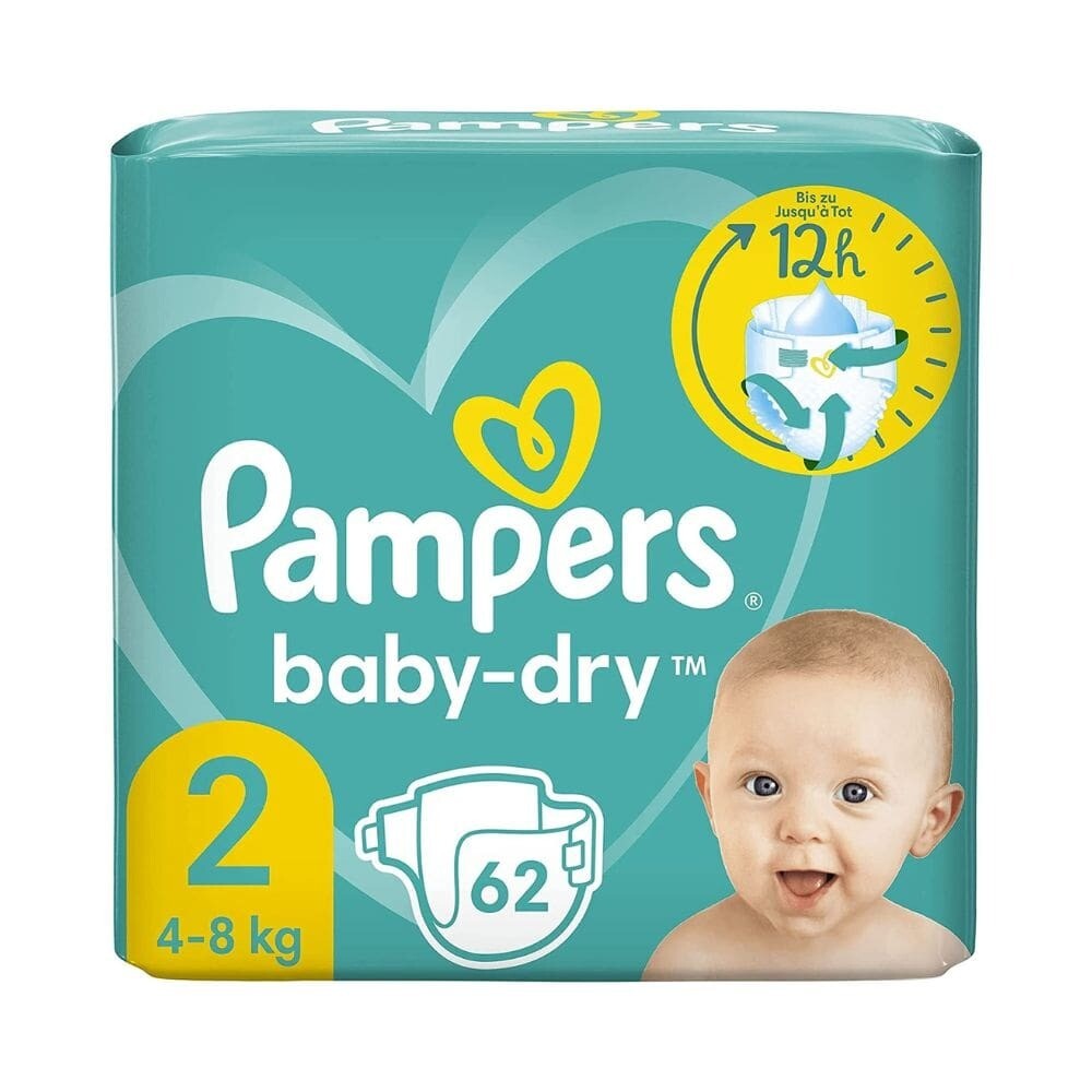 Pampers | Fraldas Baby-Dry T-2 Mini (3-8Kg) 62 uds Recém-nascido