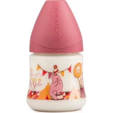 Suavinex | Biberão Tetina de Silicone Fluxo Lento 150ml Rosa
