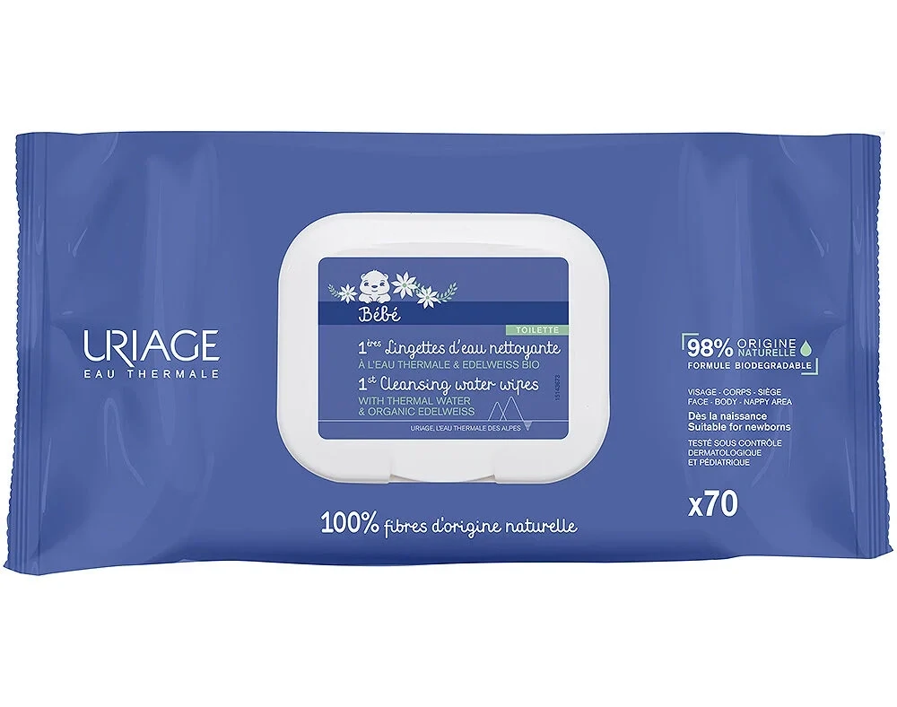 Uriage | Bebé Toalhitas de Limpeza 70 Unidades