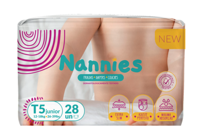 Nannies | Fralda Junior T-5 (12-18kg) 28 uds.