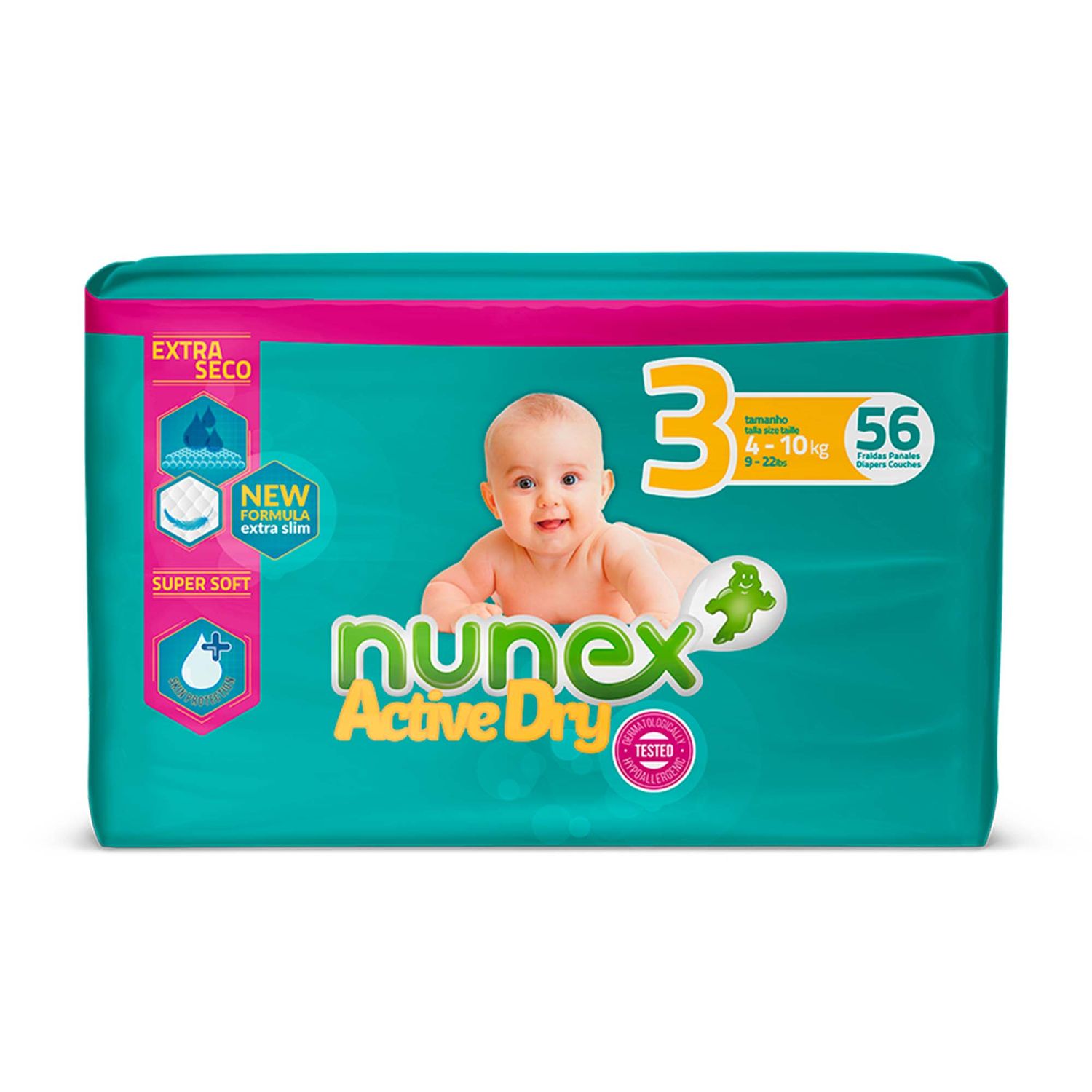 Nunex Active Dry T3 (4-10Kg) 56 Unidades