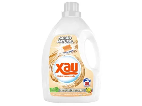 Xau Detergente Roupa p/ Máquina Sabão Natural 80 doses: Limpeza eficaz e natural para suas roupas, com 80 lavagens por embalagem.
