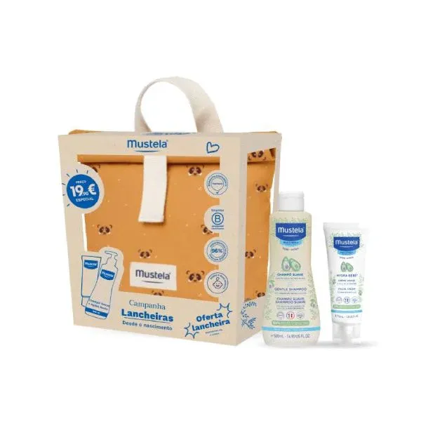 Mustela | Bebé Shampoo 500ml + Hydra Bebé 40ml + Lancheira Térmica Amarela