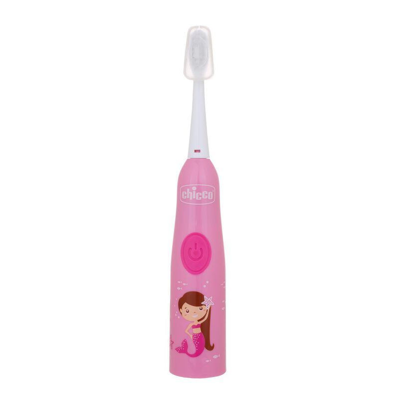 Chicco Escova de Dentes Elétrica Rosa: Cabeça vibratória, cerdas macias e design divertido para tornar a escovação mais agradável para meninas a partir de 3 anos.