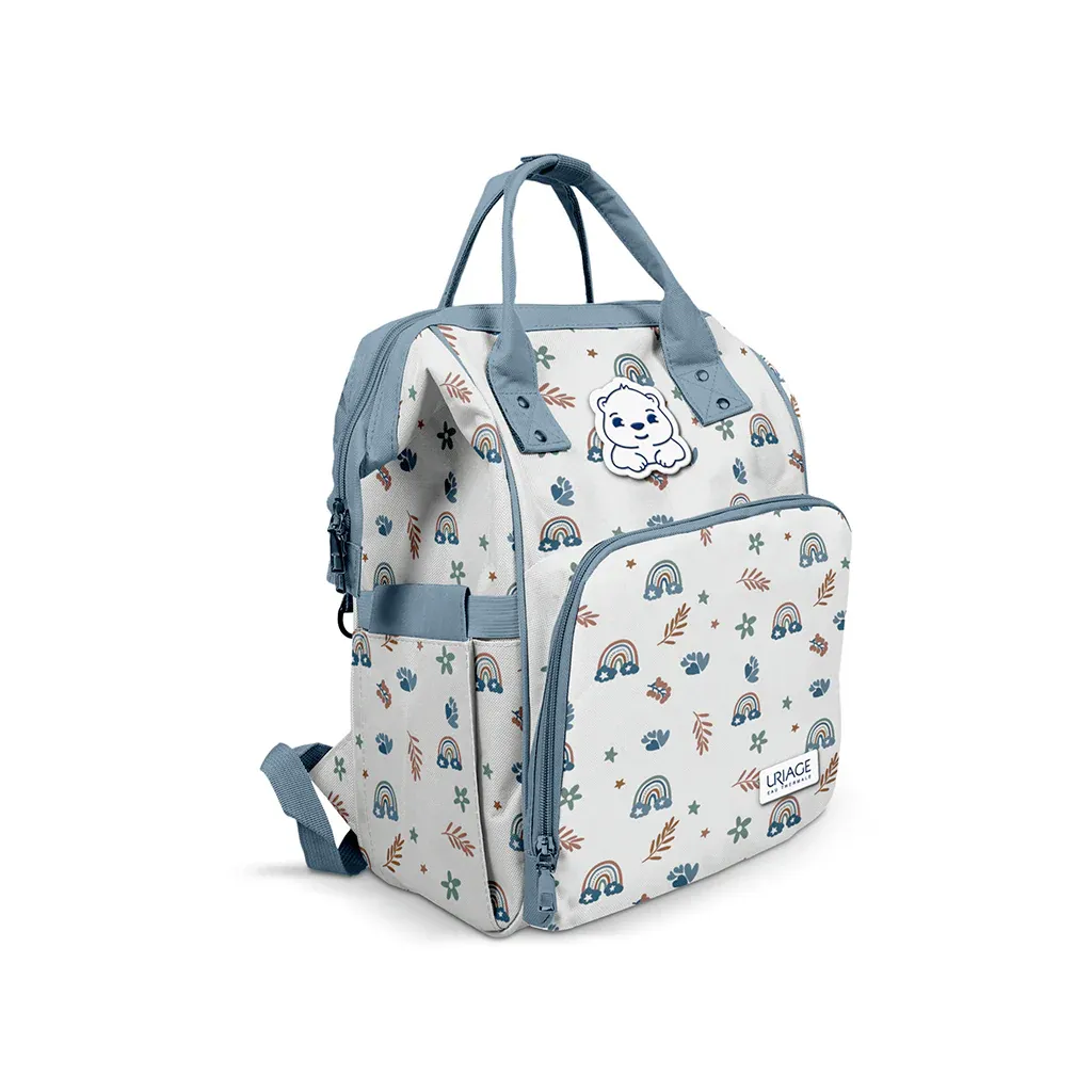 Uriage Bebé 1ª Mochila de Maternidade 2024 com 4 produtos essenciais.
