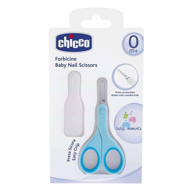 Tesoura infantil Chicco com protetor.