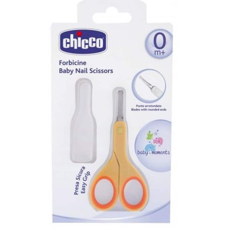Tesoura infantil Chicco com protetor.