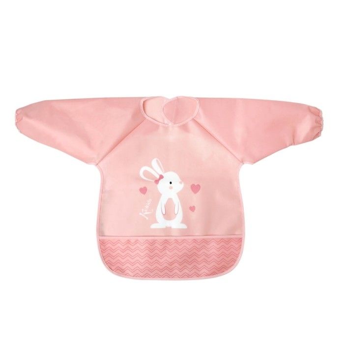 Babador infantil kiokids, ideal para a hora da papinha, com mangas compridas para maior proteção.