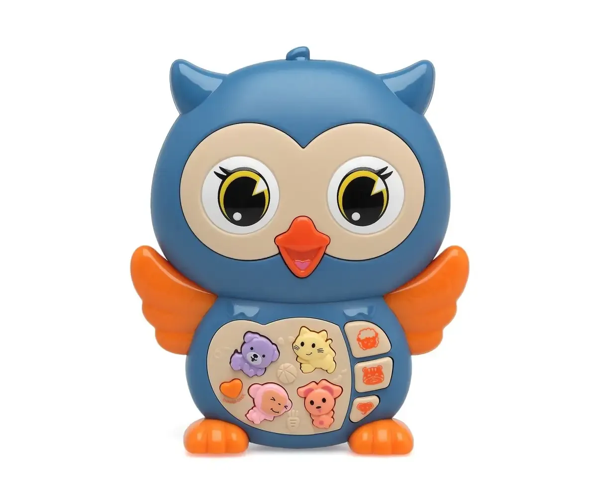 Brinquedo Kiokids Coruja Musical para crianças 12M+ com luzes e sons interativos