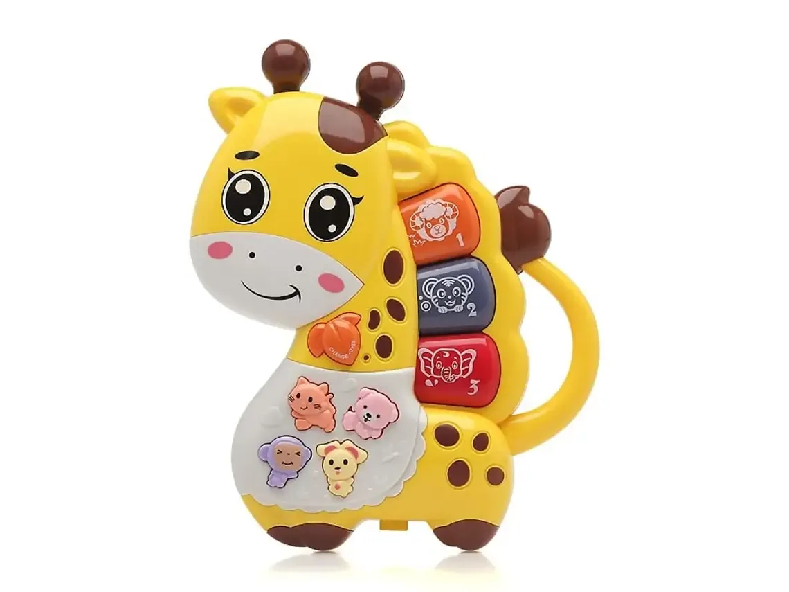 Brinquedo Kiokids Girafa Musical 12M+ com luzes, sons e interação educativa