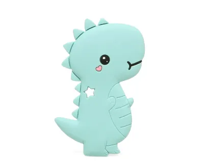 Mordedor de Dinossauro em Silicone Kiokids para bebês a partir de 3 meses, seguro e divertido.