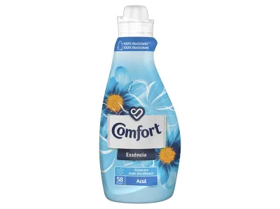Amaciador Comfort Essência Azul: Suavidade e frescor duradouro para as suas roupas.