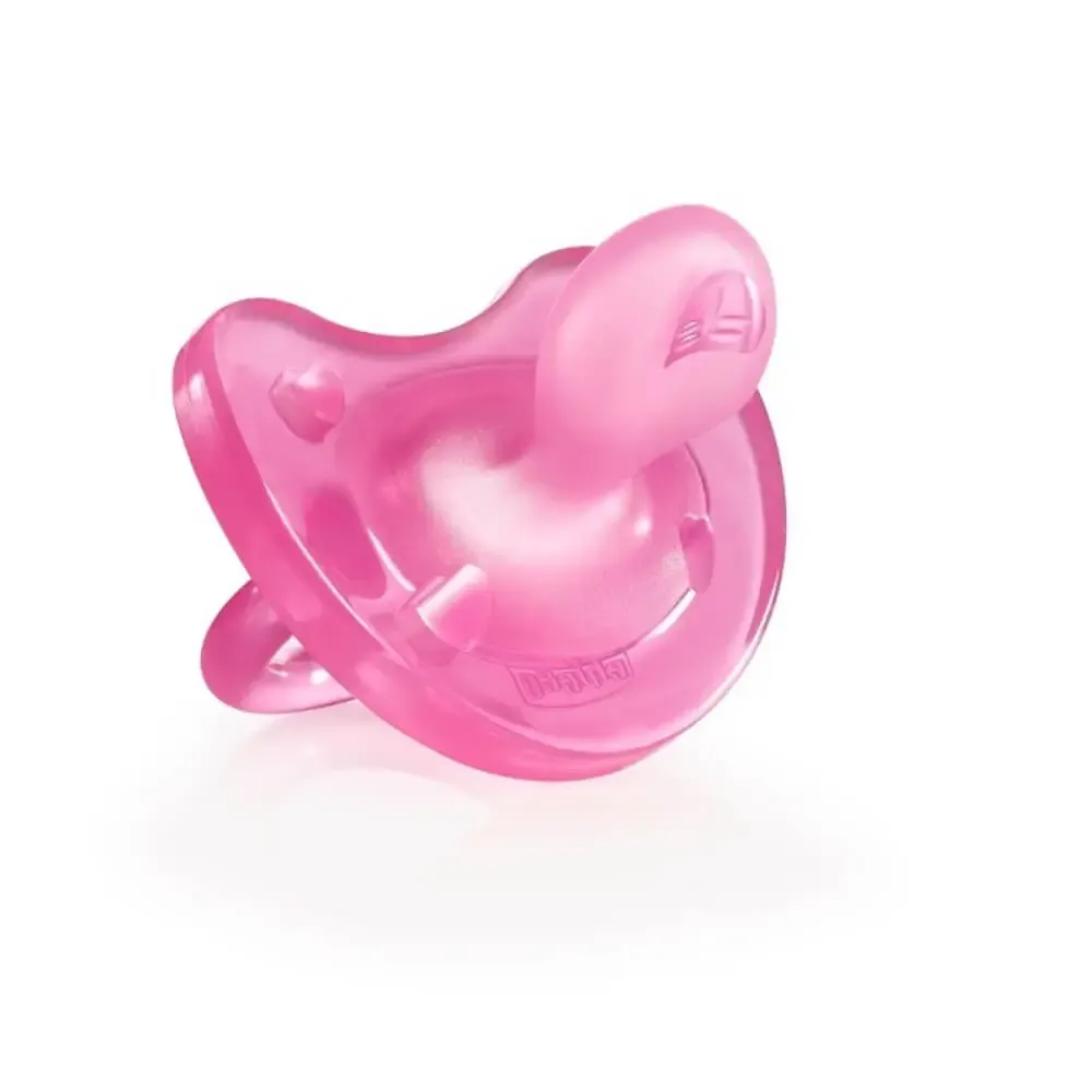 Chupeta Chicco Physio Soft Silicone Rosa para bebês de 0-6 meses.