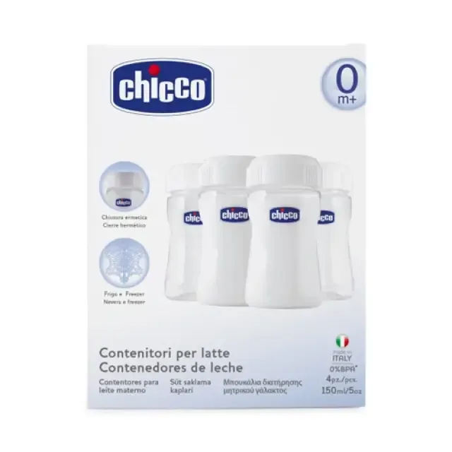 Contentores Chicco Well-Being para armazenamento de leite materno
