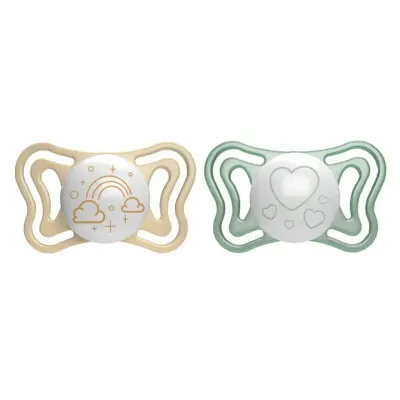 Chupeta Chicco Light PhysioForma Lumi 2-6m Dourada com brilho noturno