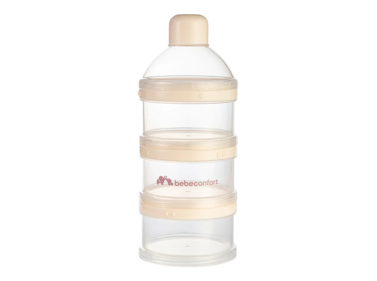 Dispensador de leite Bébé Confort bege com 3 compartimentos empilháveis