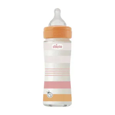 Chicco | Biberão Vidro Well-Being Fluxo Lento +0M 240ml