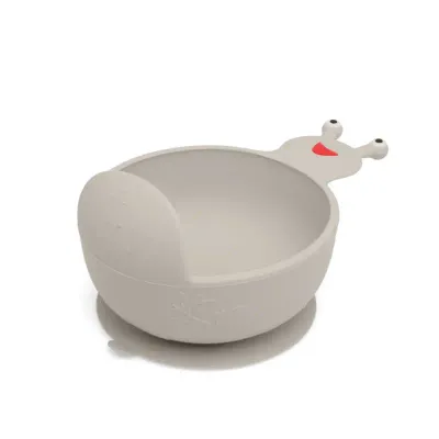 Taça de silicone Kiokids em forma de caracol com ventosa para bebés +6 meses.