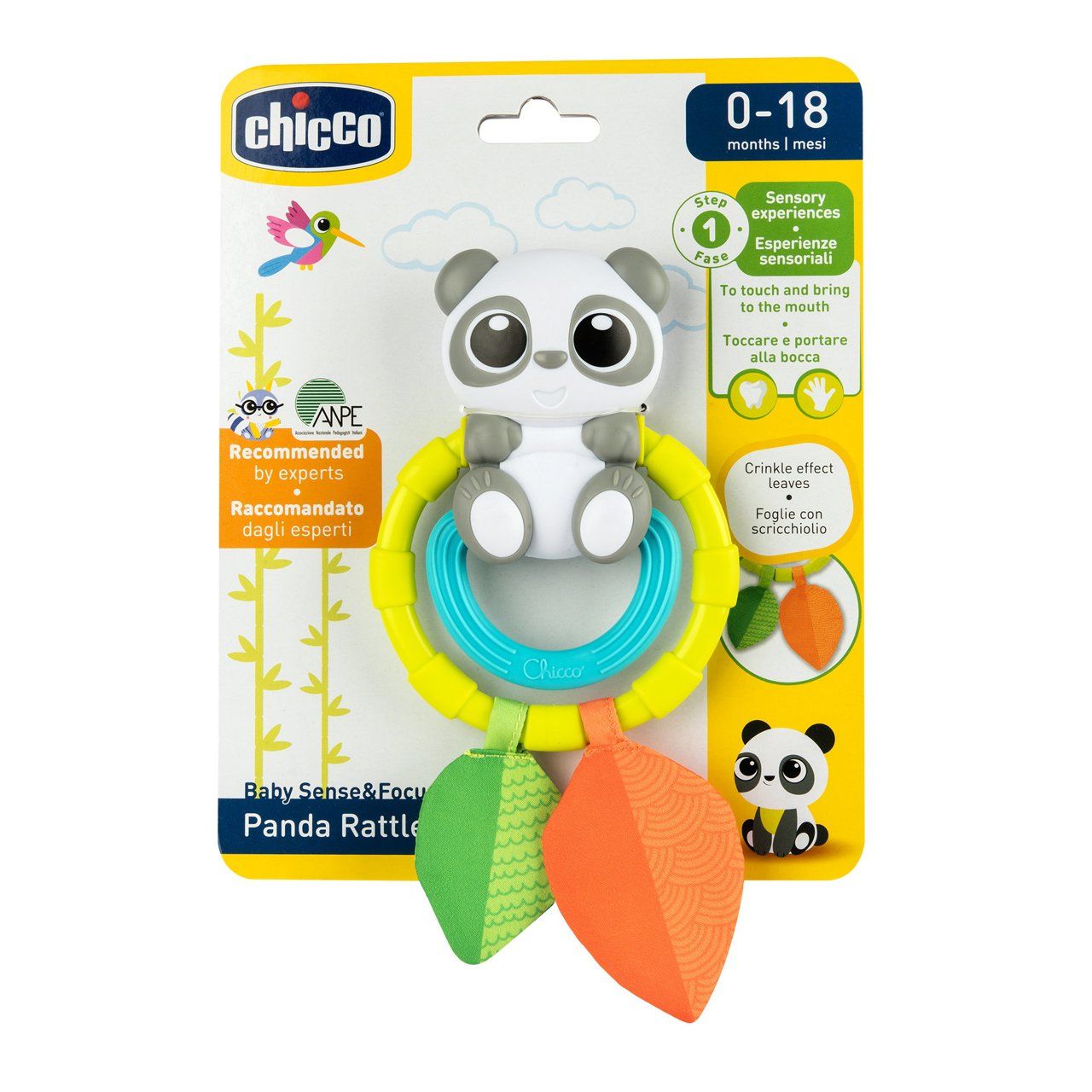 Chicco Roca Panda – Roca com anéis giratórios e atividades táteis para o bebé.