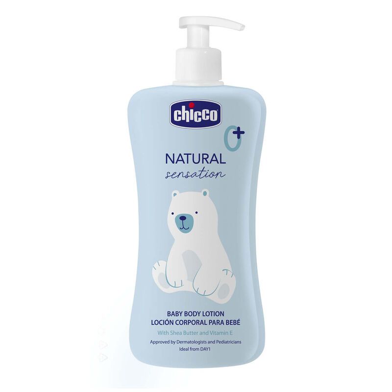 Chicco Natural Sensation Creme Corpo, 500ml, hidratação e proteção diária para a pele delicada do bebé.