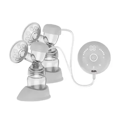 Bomba tira leite dupla digital Clea, com 10 velocidades e almofada de massagem.